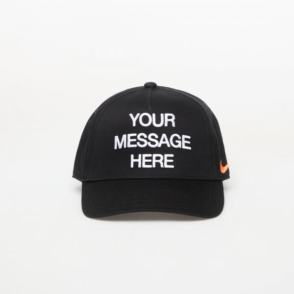 Kšiltovka Nike Rise "Your Message Here" Structured A-Frame Cap Black/ White/ Safety Orange M/L