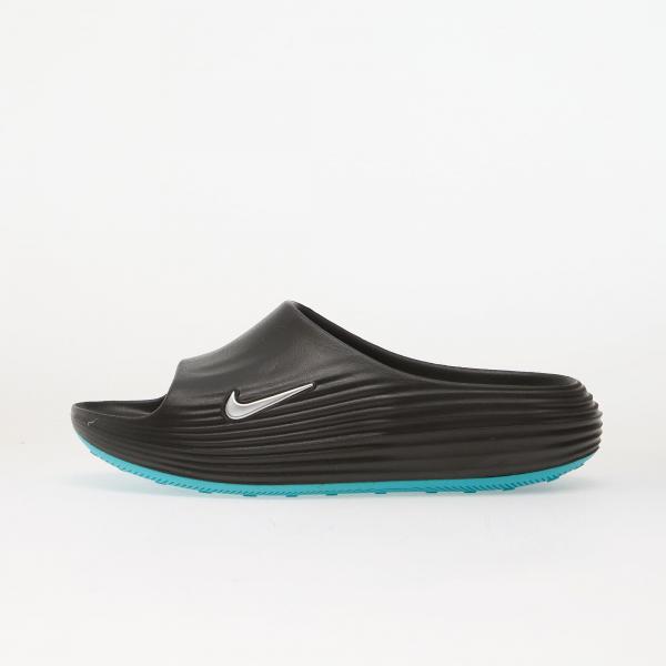Tenisky Nike ReactX Rejuven8 Men's Slides Black/ Metallic Silver-Gamma Blue EUR 42.5