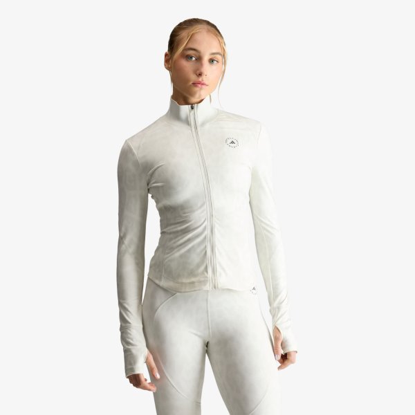 Mikina adidas by Stella McCartney Training Midlayer Printed Core White/ Orbit Grey S