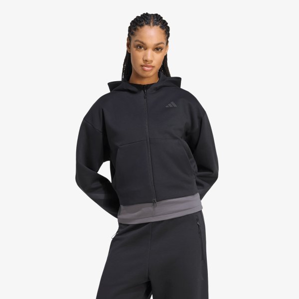 Mikina adidas Z.N.E. Cropped Full Zip Sweatshirt Black S