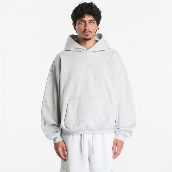 Mikina Jordan Flight Fleece Men's Oversized Pullover Hoodie Grey Heather L