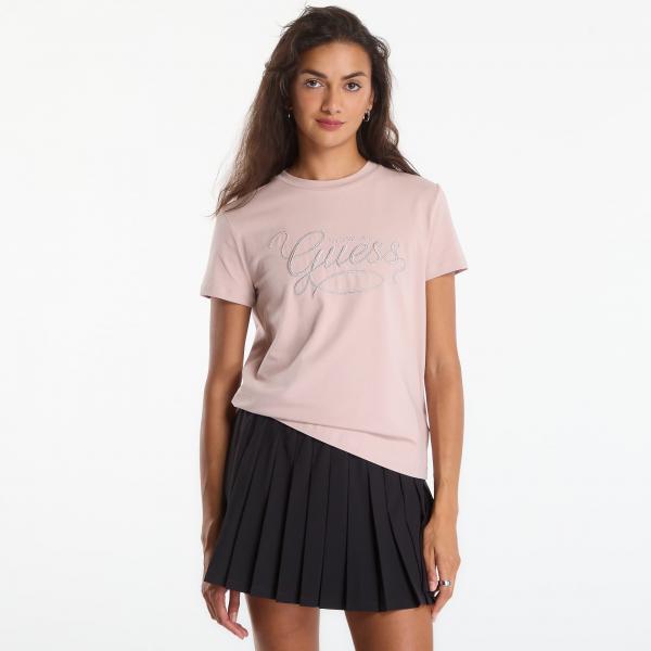 Tričko GUESS Syrma Cn Ss T-Shirt Soft Mauve L