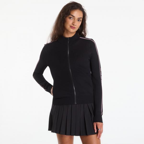 Svetr GUESS Meissa Full Zip Ls Sweater Jet Black M