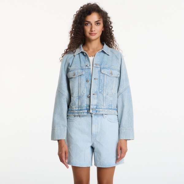 Bunda Calvin Klein Jeans Branded Boxy Denim Jacket Fresh Water S