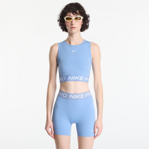 Top Nike Pro Women's Dri-FIT Cropped Tank Top Work Blue/ White M