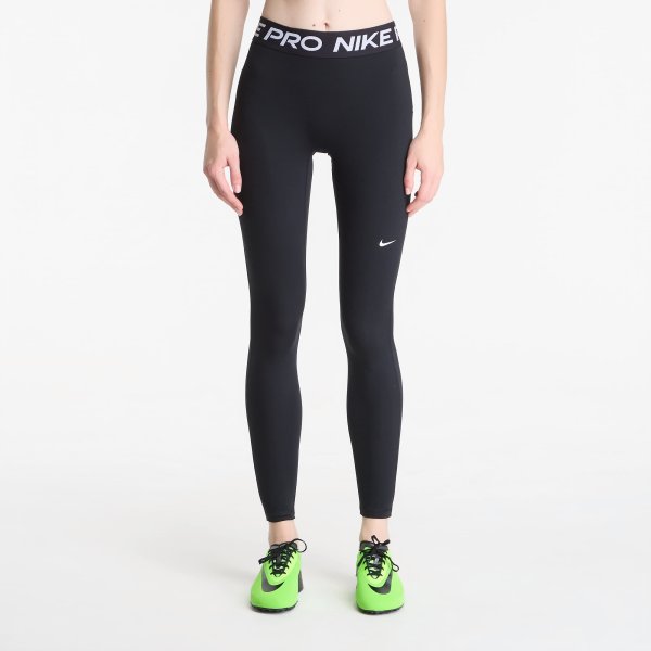 Legíny Nike Pro Women's Mid-Rise Full-Length Leggings Black/ White L