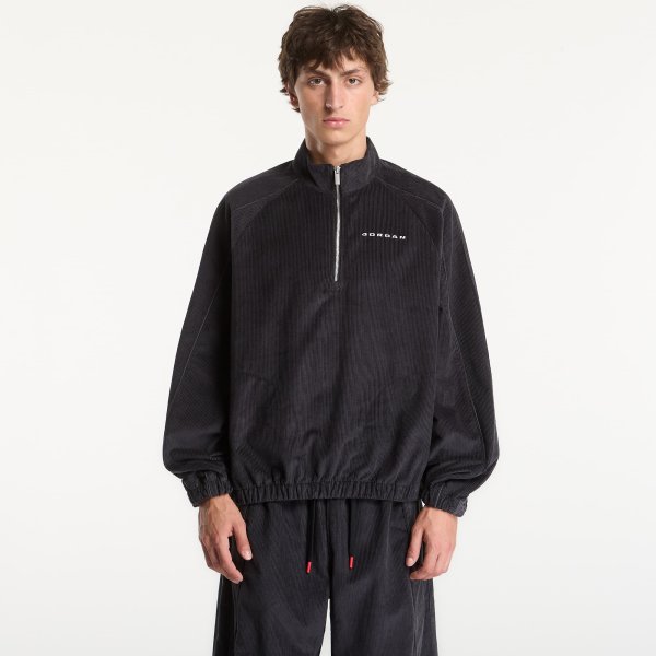 Mikina Jordan Flight Men's Corduroy 1/2-Zip Top Black/ Black/ Dk Smoke Grey/ White L