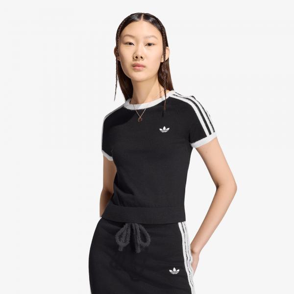 Tričko adidas Knitted T-shirt Black/ White M