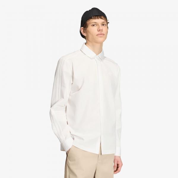 Košile adidas 3 Stripes Button Up Shirt Cloud White M