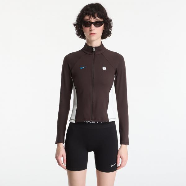 Mikina Nike Sportswear Women's Full-Zip Long-Sleeve Top Velvet Brown/ Sail S