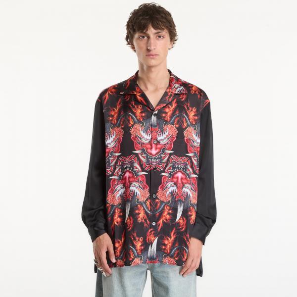 Košile Y-3 Red Satin Graphic Shirt UNISEX Multicolor XL
