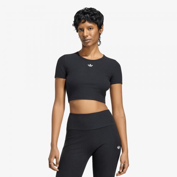 Tričko adidas Essentials Rib T-Shirt Black S