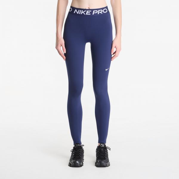 Legíny Nike Pro Women's Mid-Rise Full-Length Leggings Midnight Navy/ White L