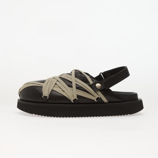 Boty Rick Owens Leather Padded Sandals - Padded Megalace Platform Black/ Pearl 12