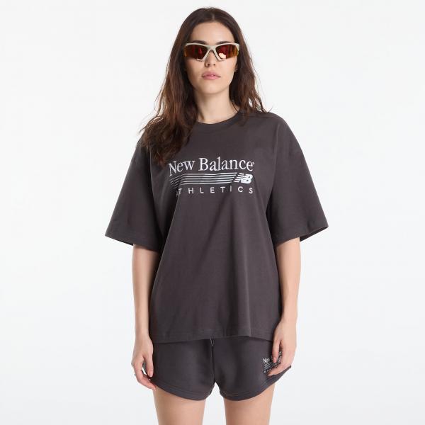 Tričko New Balance Trackside Oversized T-Shirt Black Cement XS