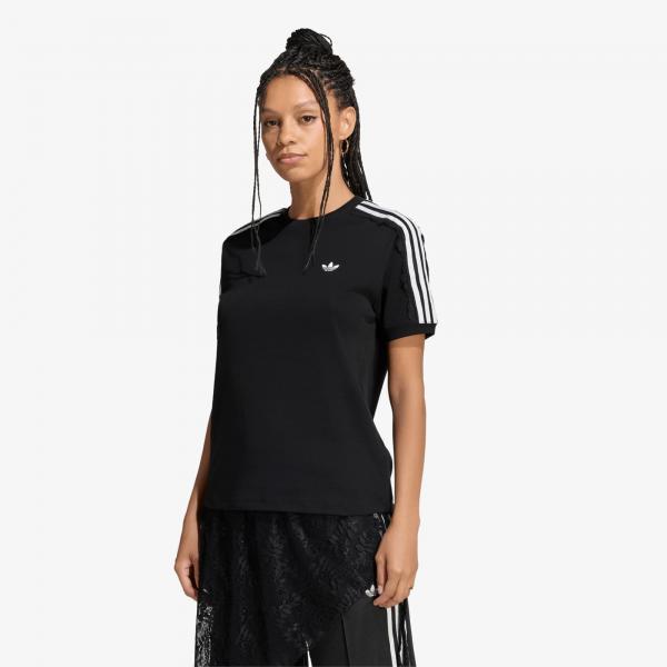 Tričko adidas Lace 3 Stripes Tee Black L