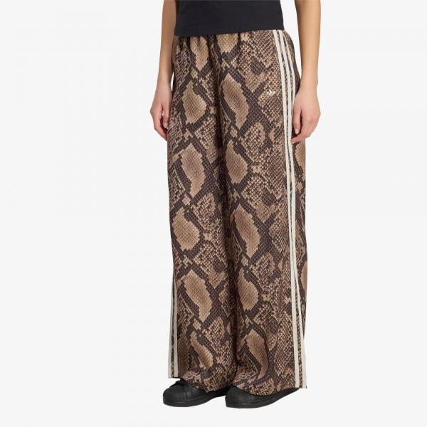 Kalhoty adidas Satin Snake Print Wide Leg Track JOGgers Linen/ Magic Beige M