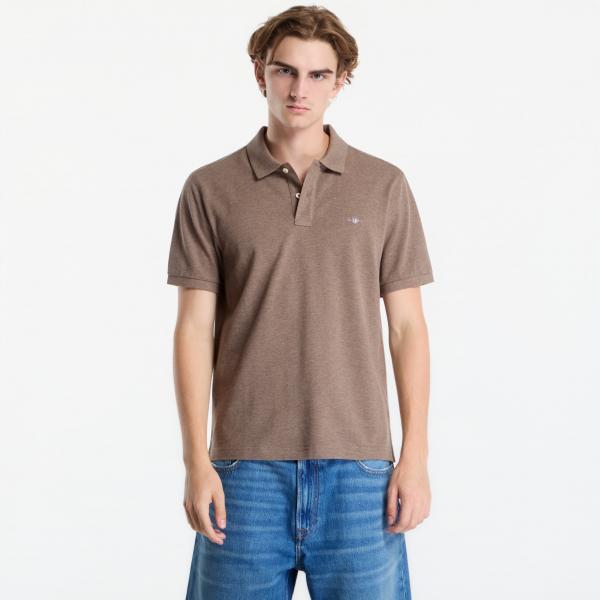 Tričko Gant Reg Shield Ss Pique Polo Dark Hazelnut Melange XL