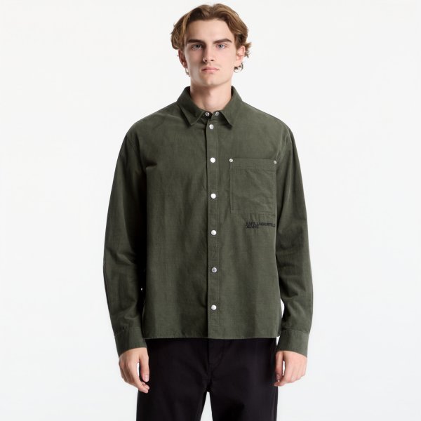 Košile Karl Lagerfeld Jeans Boxy Corduroy Shirt Beetle XL