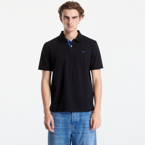 Tričko Gant Reg Contrast Pique Ss Polo Black M