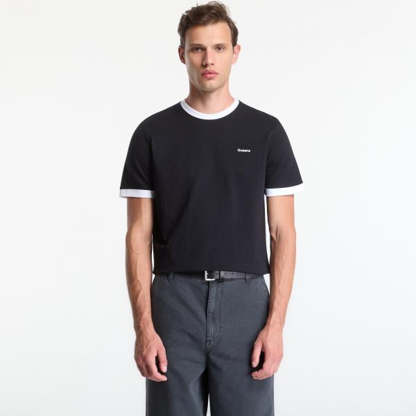 Tričko Queens Men's Contrast Ribbing Tee Black XXL
