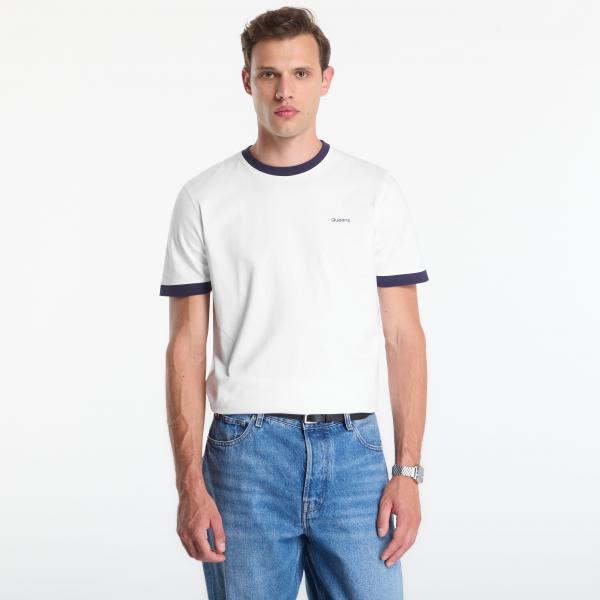 Tričko Queens Men's Contrast Ribbing Tee White XXXL