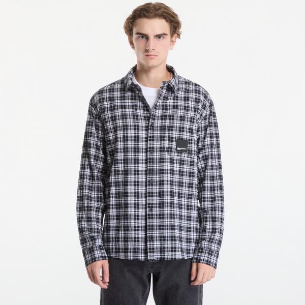 Košile Karl Lagerfeld Jeans Reg Check Shirt Black/ White/ Yd/ Check XL