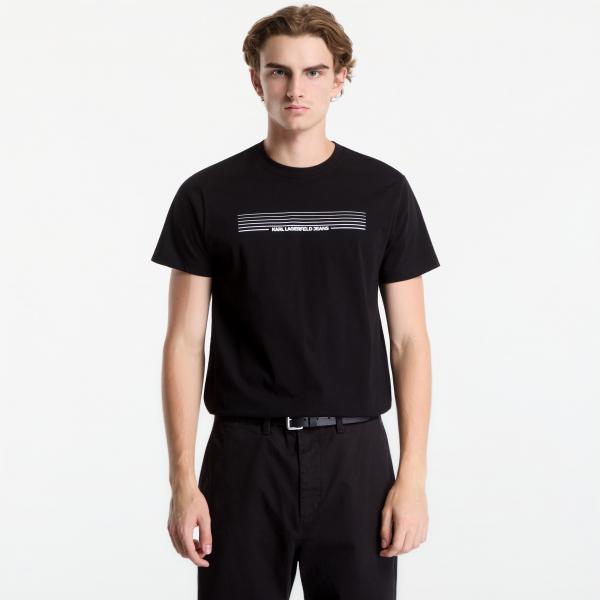 Tričko Karl Lagerfeld Jeans Slim Stripes Logo Tee Black S