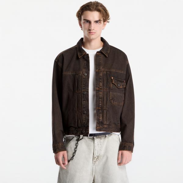 Bunda Vans Check 5 Denim Trucker Jacket Black/ Vintage Cocoa L