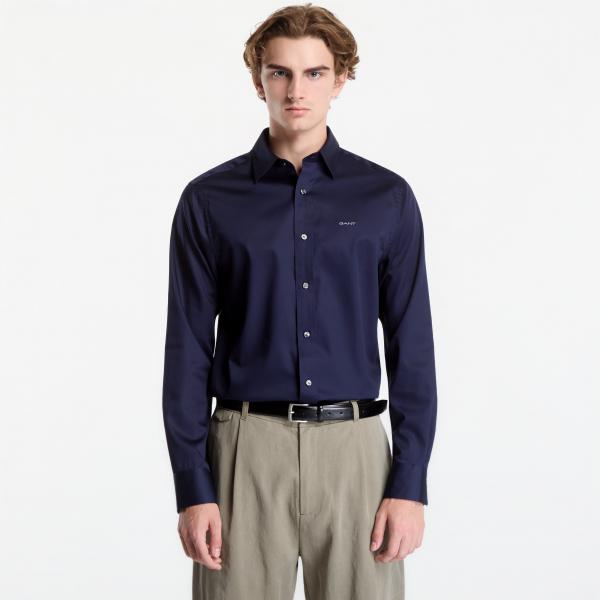 Košile Gant Reg Sateen Shirt Evening Blue L