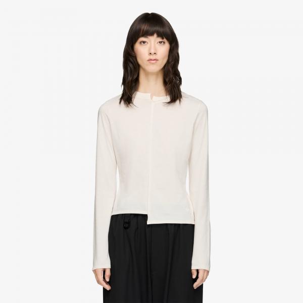 Tričko Y-3 Fitted Long Sleeve Tee Chalk White M