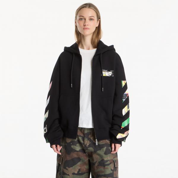 Mikina Off-White Industrial Arrow Regular Zip Hoodie UNISEX Black XL