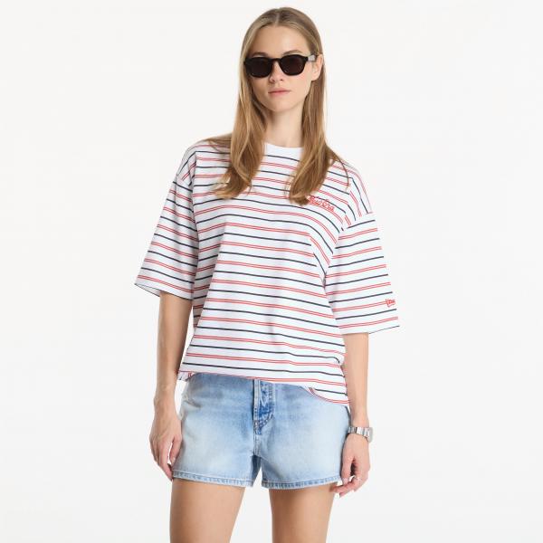 Tričko New Era Stripe OS Tee UNISEX White L