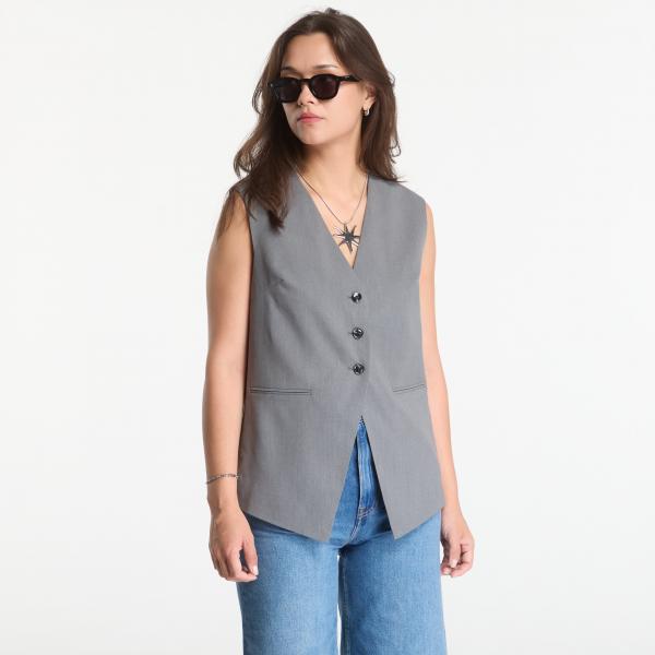 Vesta Samsøe Samsøe Satova Vest 15145 Gun Metal Mel. L