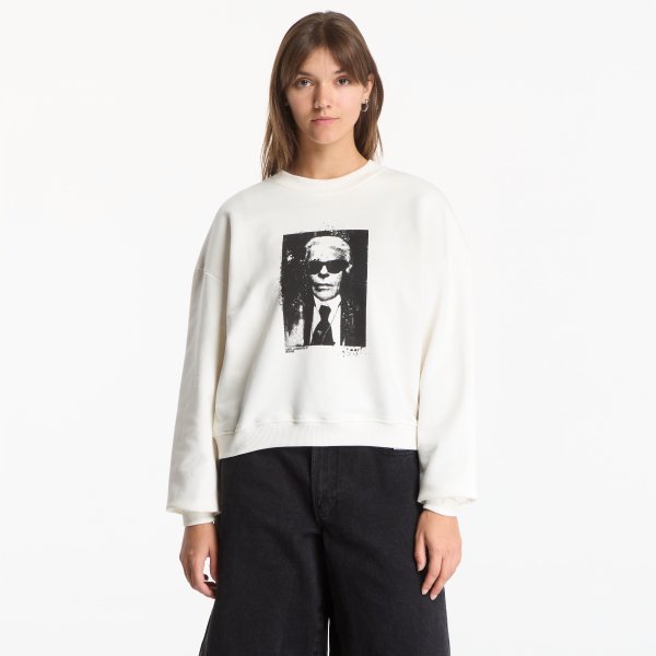 Mikina Karl Lagerfeld Jeans Boxy Karl Kameo Sweat Egret L