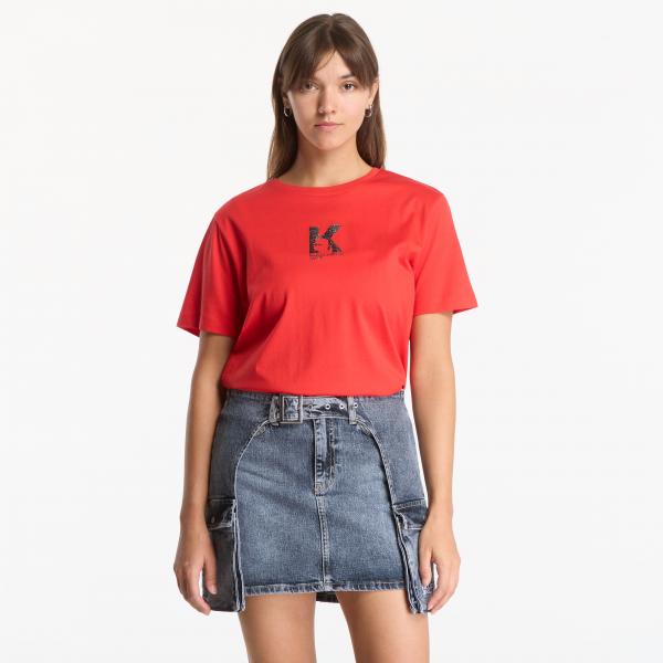Tričko Karl Lagerfeld Jeans Reg K Logo Tee Iridescent L