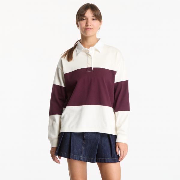 Tričko Gant Color Blocked Heavy Rugger Darkened Wine M