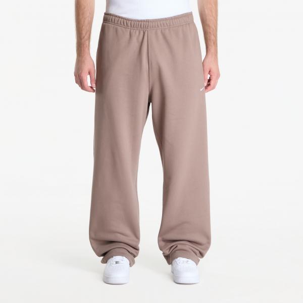 Tepláky Nike Solo Swoosh Men's Fleece Open-Hem Pants Mink Brown/ Mink Brown/ White S
