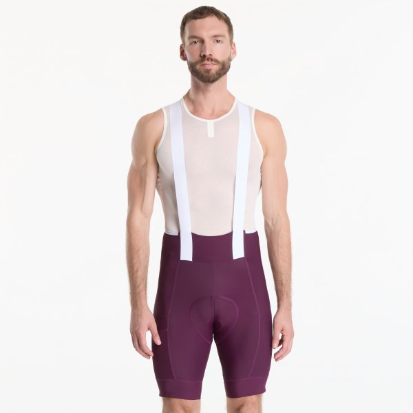 Šortky Rapha Men's Brevet Element Cargo Bib Shorts Plum/ White M