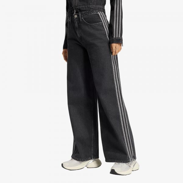 Džíny adidas High Rise Wide Leg Denim Pant True Black Denim