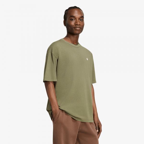 Tričko adidas Trefoil Essentials Washed Loose Dropped Shoulder T-Shirt Olive Strata XL