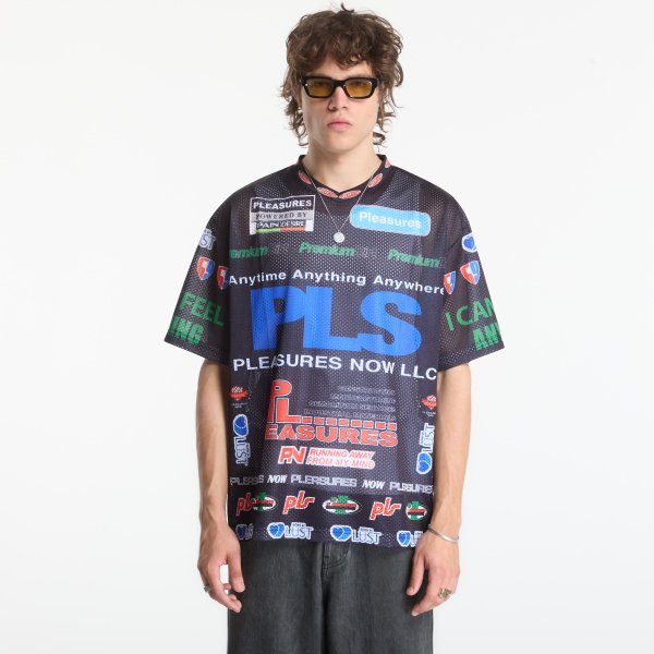 Tričko PLEASURES Oral Mesh Shirt Black XXL