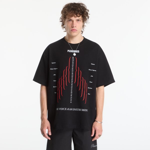 Tričko PLEASURES Choir Heavyweight Shirt Black S