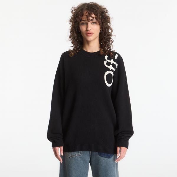 Svetr Off-White Vertical Bookish Knit Crewneck UNISEX Black L