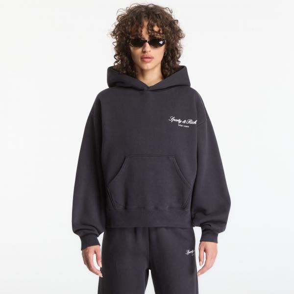 Mikina Sporty & Rich Signature NY Hoodie UNISEX Faded Black XS
