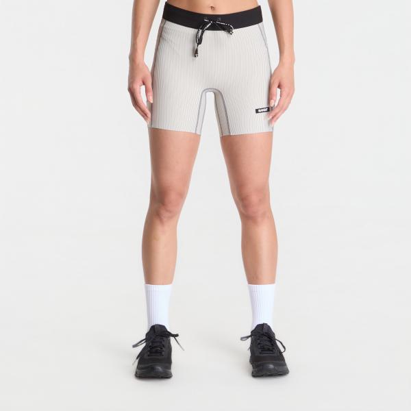 Šortky BANDIT Women's Striped Cadence™ 5" Compression Shorts Plaster/ Slate M