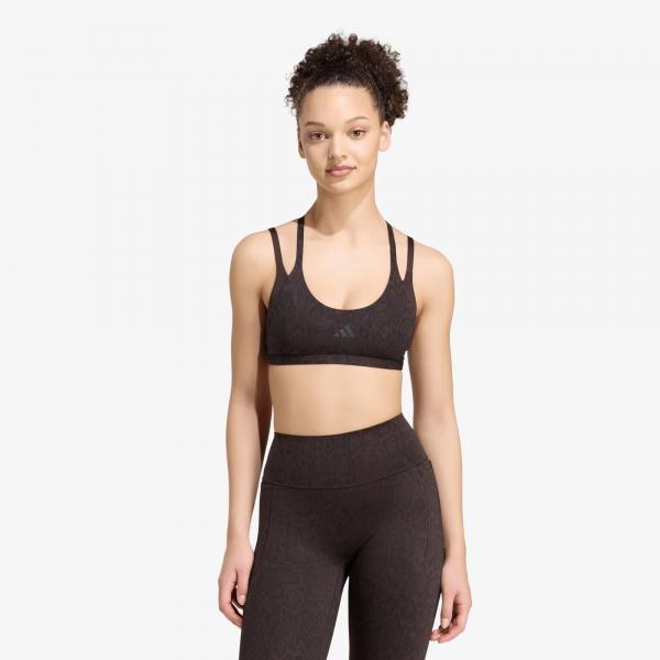 Podprsenka adidas Optime Workout Snake Strappy Light Support Bra Aurora Coffee/ Black XS