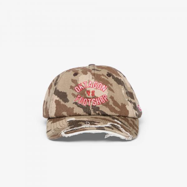 Kšiltovka Footshop x Oktagon Camo Cap Brown Universal