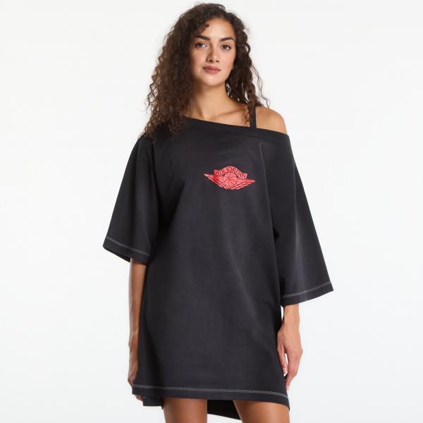Šaty Nike Jordan Flight T-Shirt Dress Black/ University Red/ Iron Grey M