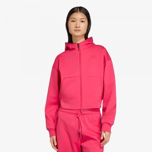 Mikina adidas Z.N.E. Cropped Full Zip Power Pink XS